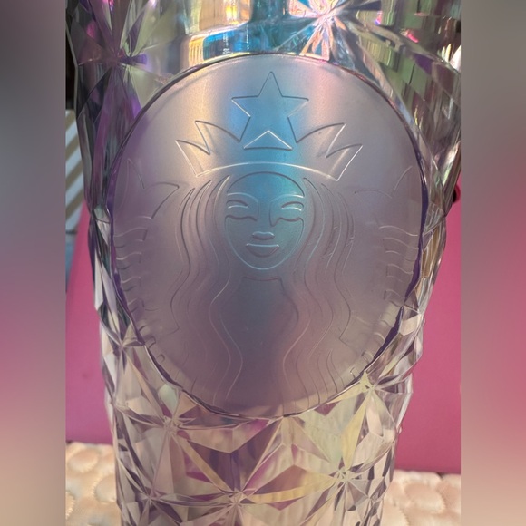 Starbucks Christmas Holiday 2023 White Diamond Prism Crystal 24oz Venti Tumbler - Picture 3 of 8